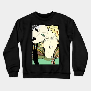 art deco glamour mask Crewneck Sweatshirt